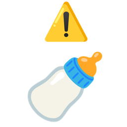 warning and baby bottle