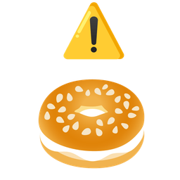 warning and bagel