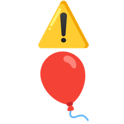 warning and balloon