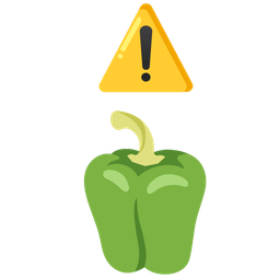 warning and bell pepper