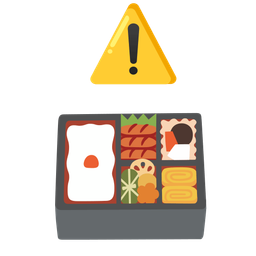 warning and bento box