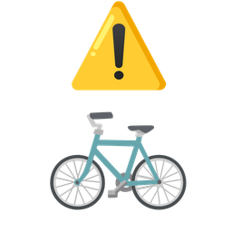 warning and bicycle