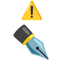 warning and black nib