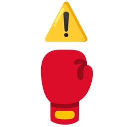 warning and boxing glove