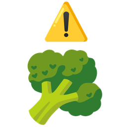 warning and broccoli