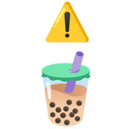 warning and bubble tea