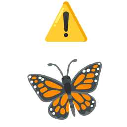 warning and butterfly