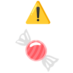 warning and candy