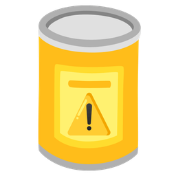 warning and canned food