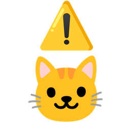 warning and cat face