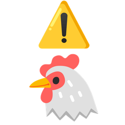 warning and chicken