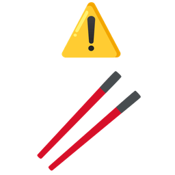 warning and chopsticks
