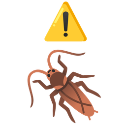 warning and cockroach