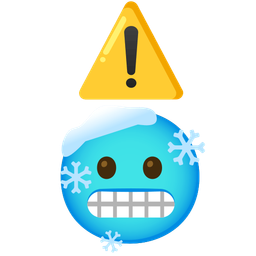 warning and cold face