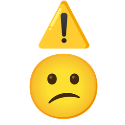 warning and confused face