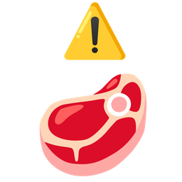 warning and cut of meat