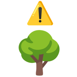 warning and deciduous tree