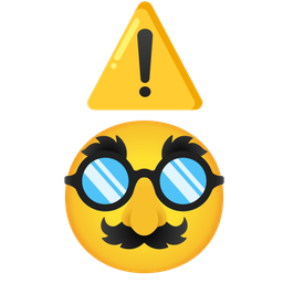 warning and disguised face