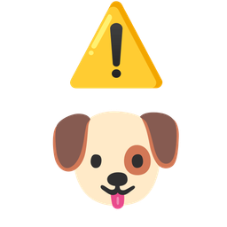 warning and dog face