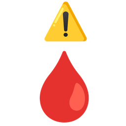 warning and drop of blood