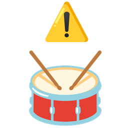 warning and drum