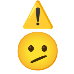 warning and face with diagonal mouth