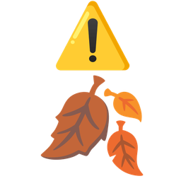 warning and fallen leaf