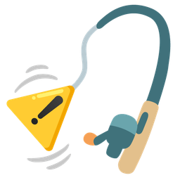 warning and fishing pole