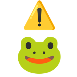 warning and frog