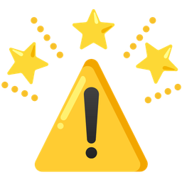 warning and glowing star