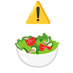 warning and green salad