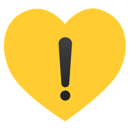 warning and heart suit