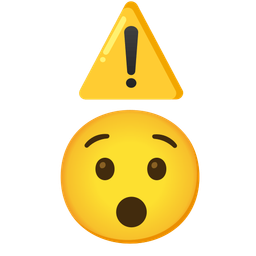 warning and hushed face