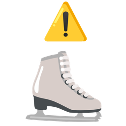 warning and ice skate