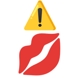 warning and kiss mark