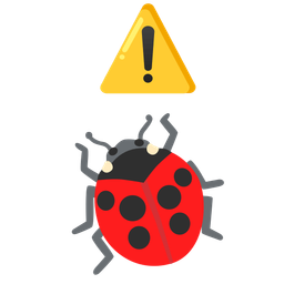 warning and lady beetle