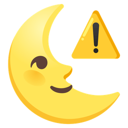 warning and last quarter moon face