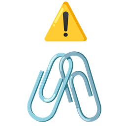 warning and linked paperclips