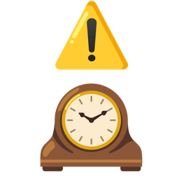 warning and mantelpiece clock