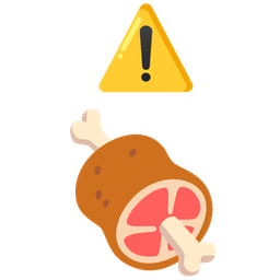 warning and meat on bone