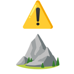 warning and mountain