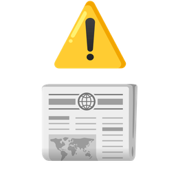 warning and newspaper