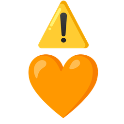 warning and orange heart