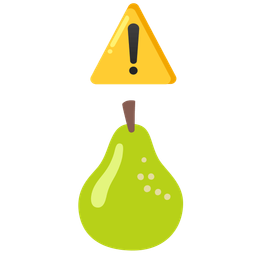 warning and pear