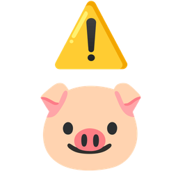 warning and pig face