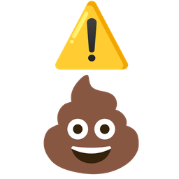 warning and pile of poo