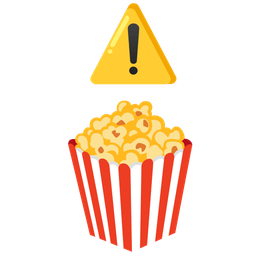 warning and popcorn