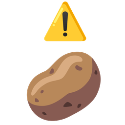 warning and potato