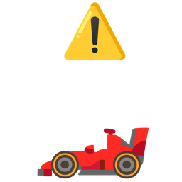 warning and racing car