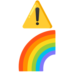 warning and rainbow